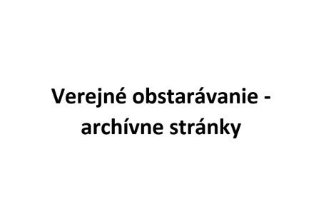 Verejné obstarávanie - archívne stránky